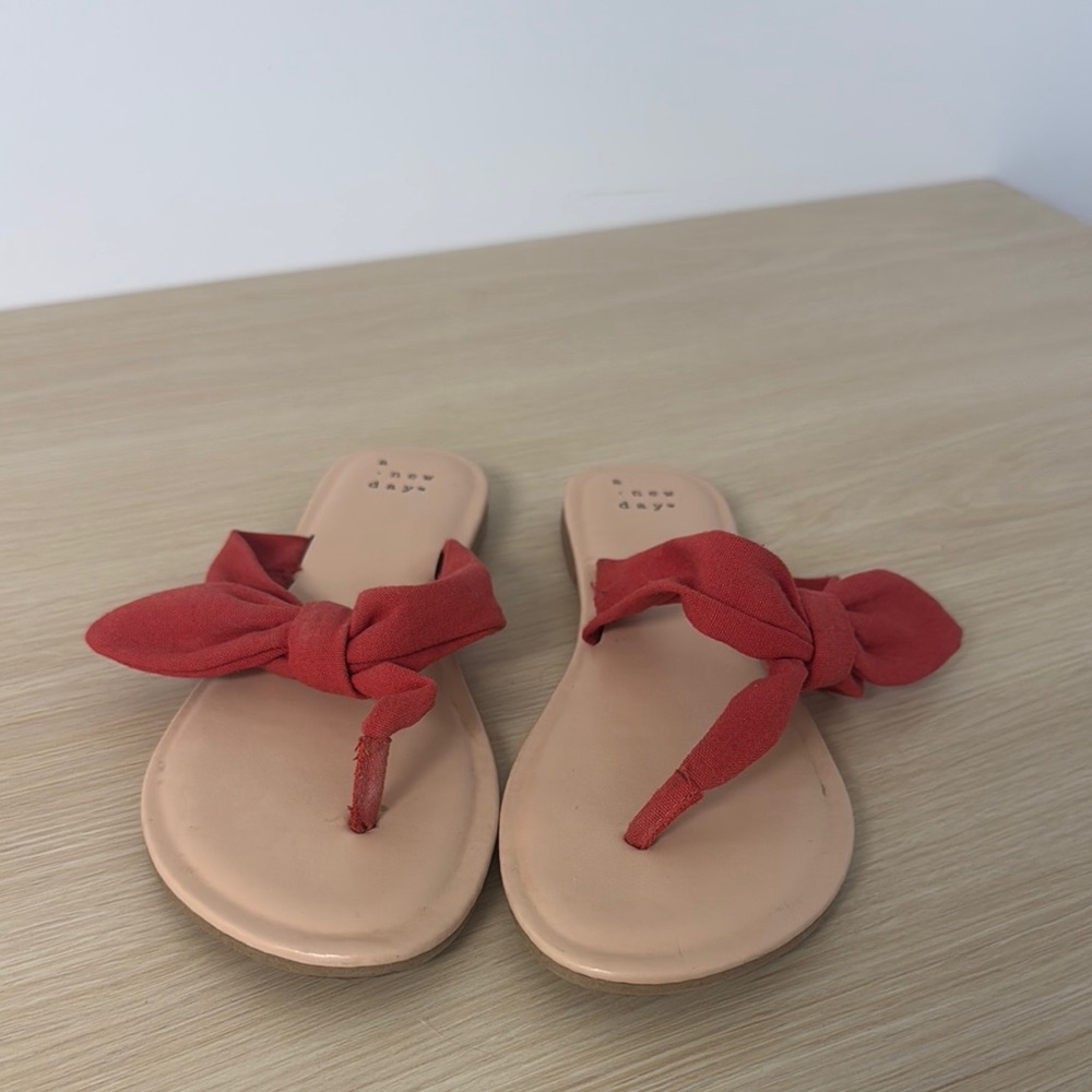 A New Day Red and Cream Sandals with Bow Detail💋